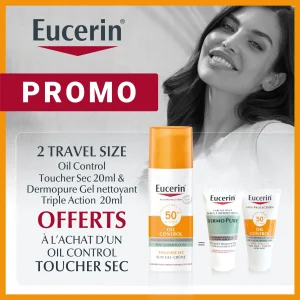 EUCERIN PACK TRAVEL OIL CONTROL + GEL NETTOYANT + OIL CONTROL OFFERT